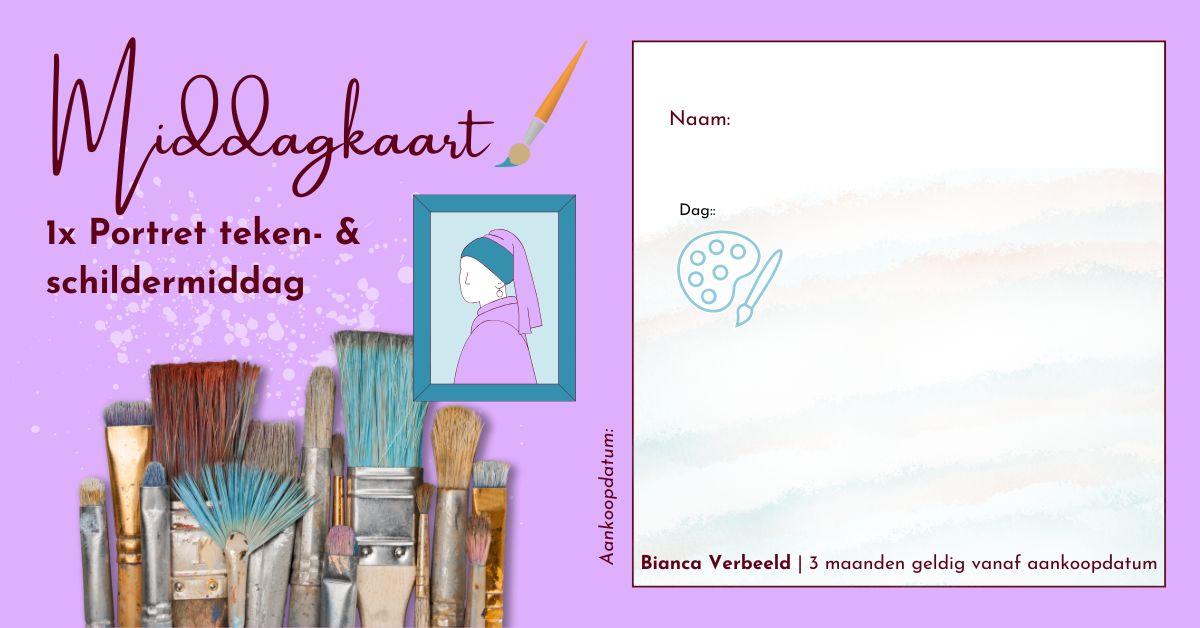 1x Portret teken- en schilder Middagkaart