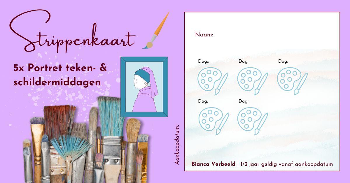 5x Portret teken- en schildermiddagen Strippenkaart